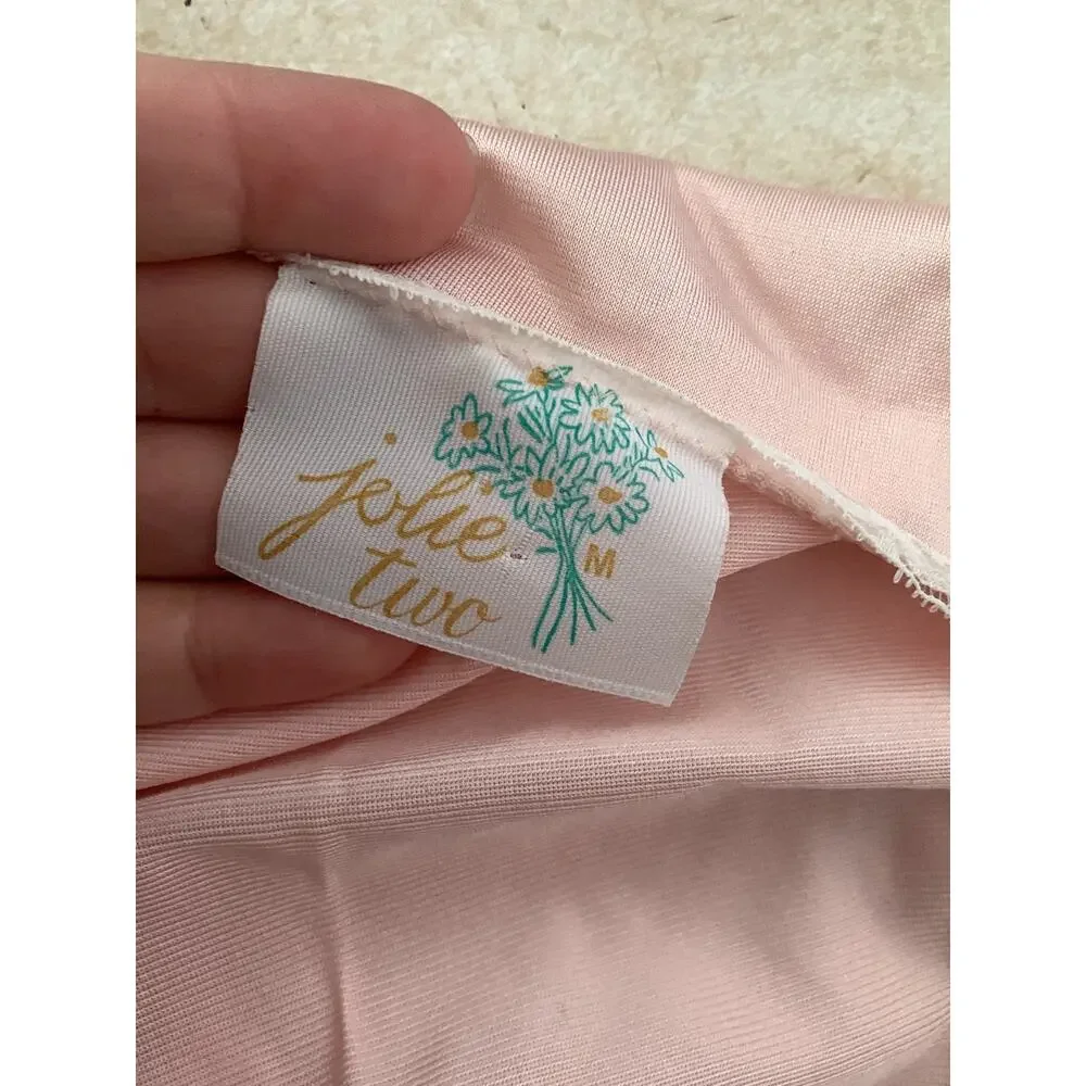 Vintage Jolie womens medium pink Two piece sleep pajamas neglige robe - Picture 6 of 12